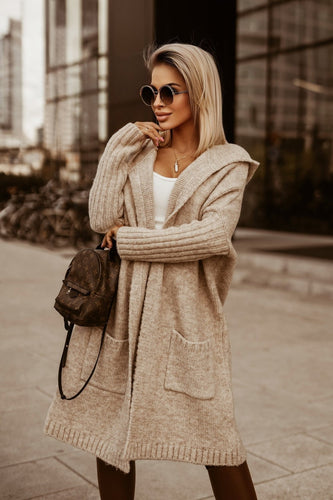 Drune | Langer cardigan mit Kapuze für Damen