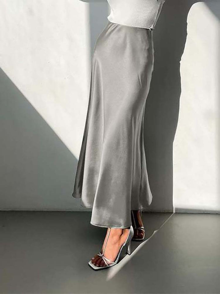Drune | Satin-Midi-Rock mit Fließendem Design für Damen