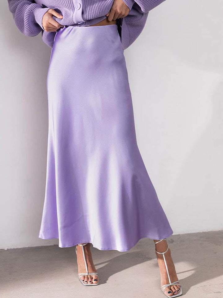 Drune | Satin-Midi-Rock mit Fließendem Design für Damen