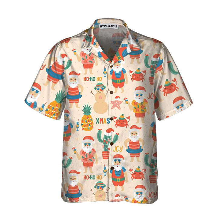 Drune | Santa Claus Am Sandstrand Hawaiian Shirt, Lustiges Weihnachtsmann Shirt, Geschenk Für Weihnachten