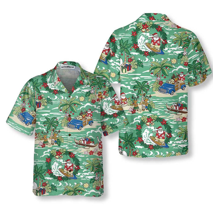 Drune | Santa In Hawaii Hawaiian Shirt, Lustiges Santa Claus Shirt, Bestes Geschenk Für Weihnachten
