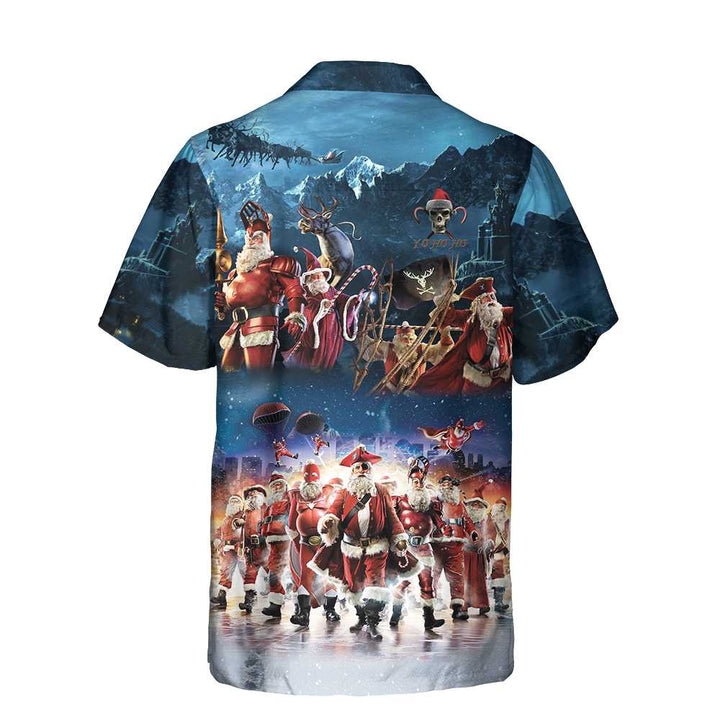 Drune | Santa Squad Lustiges Santa Hawaiian Shirt, Weihnachts Hawaiian Shirt für Männer