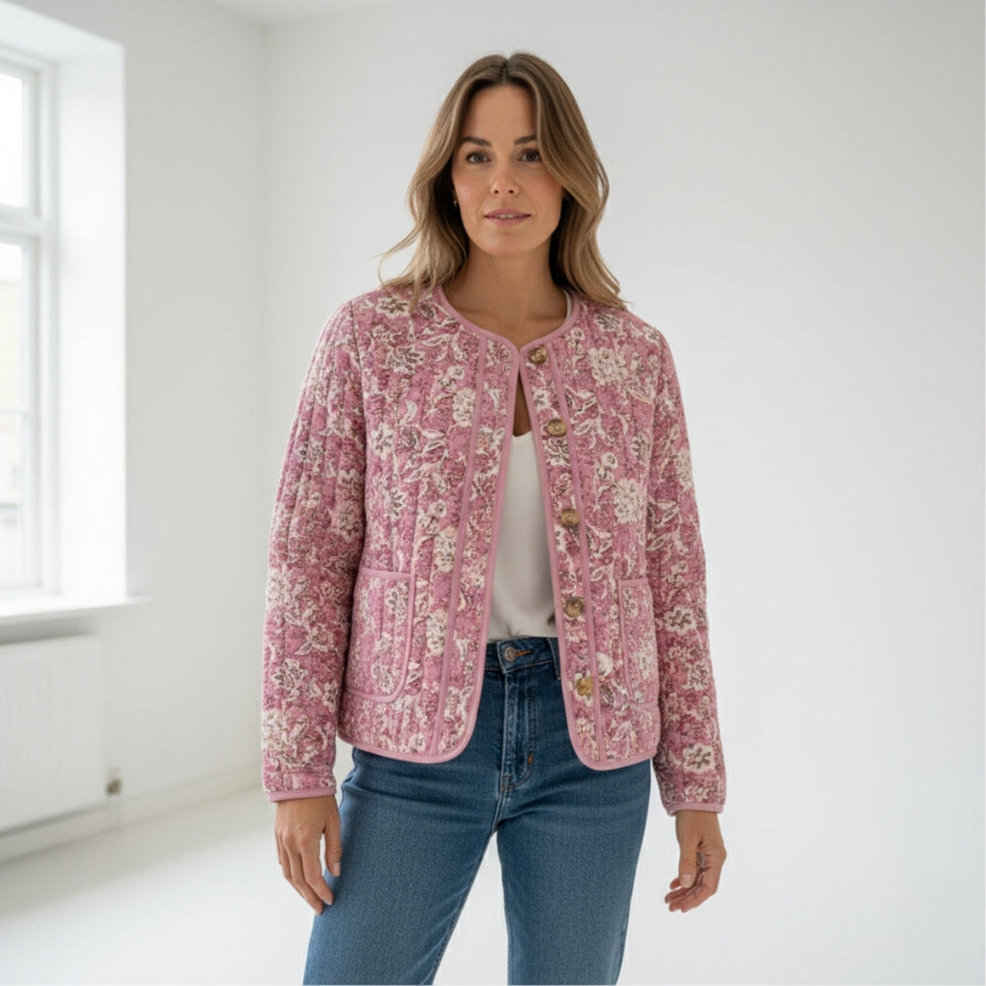 Drune | Blümchen-Steppjacke Gefüttert Damen
