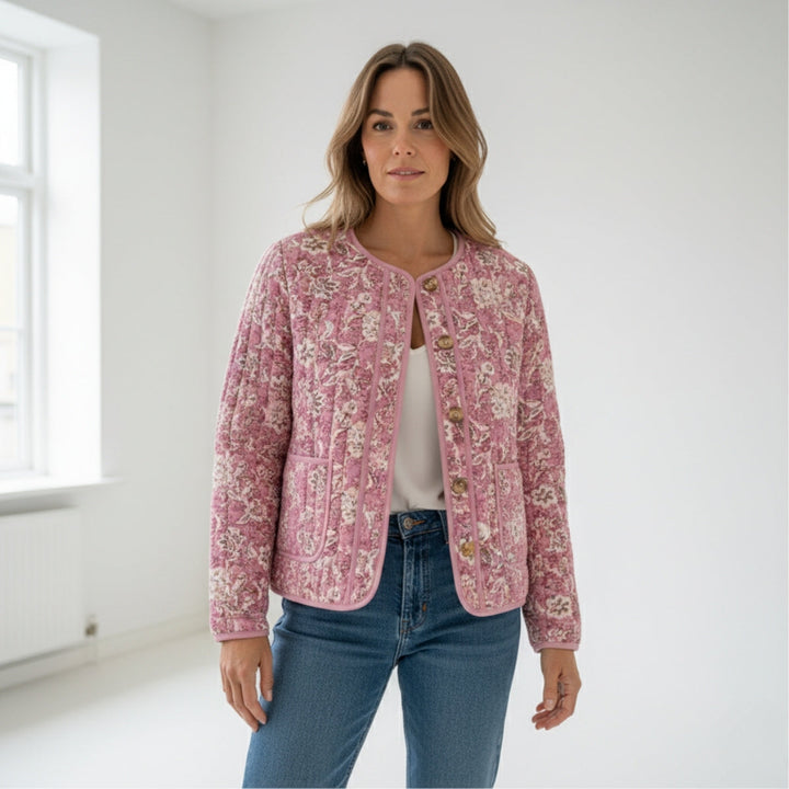 Drune | Blümchen-Steppjacke Gefüttert Damen