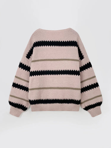 Drune | trendiger gestreifter Winterpullover