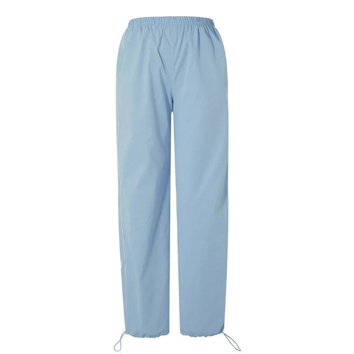 Drune | Frauen Y2K Elastischer Taillen Cargo Hosen Locker Einfarbige Jogginghosen Trainingshose mit Taschen Streetwear