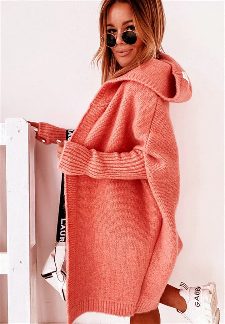 Drune | Superweiche Gestrickte Strickjacke Mit Taschen Und Kapuze Für Damen