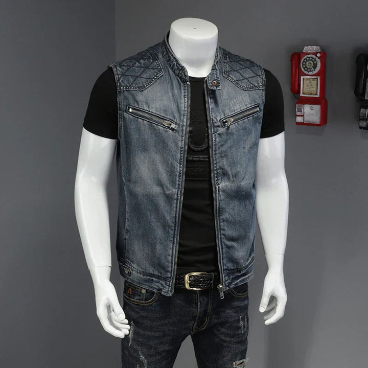 Drune | Retro Herren Distressed Jeansjacke