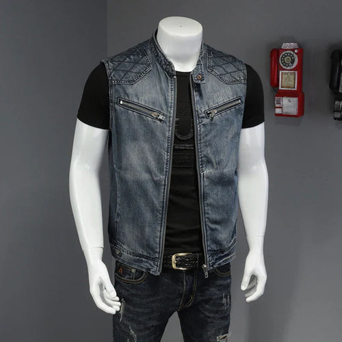 Drune | Retro Herren Distressed Jeansjacke