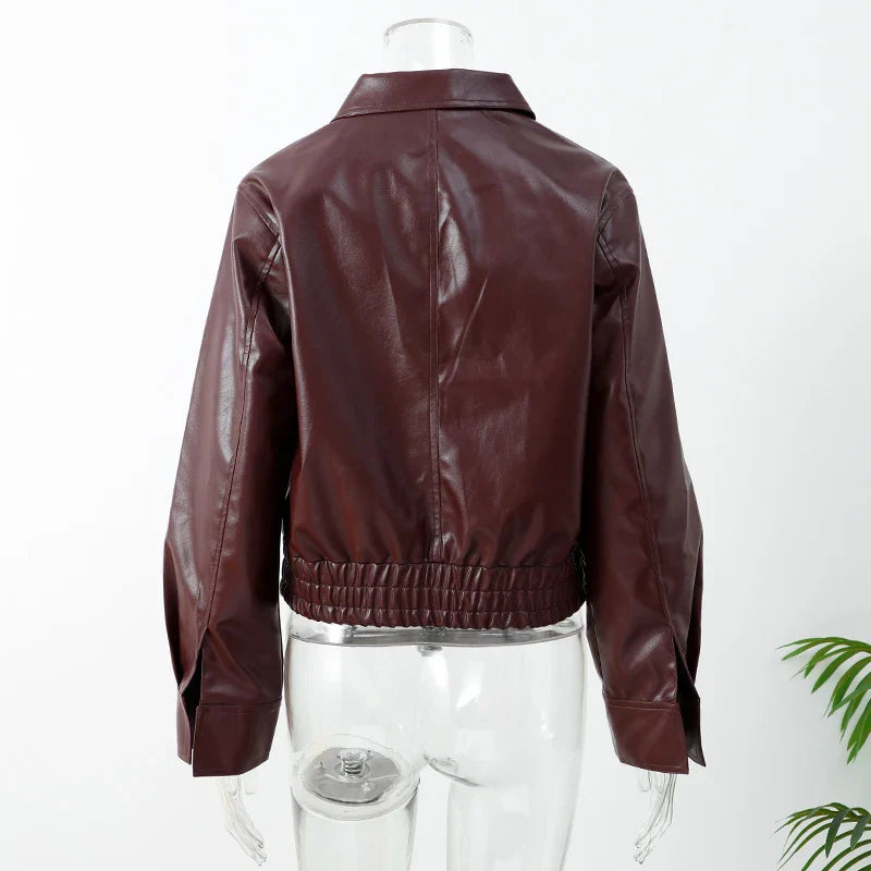 Drune | Eco-Leder Vintage Bomberjacke