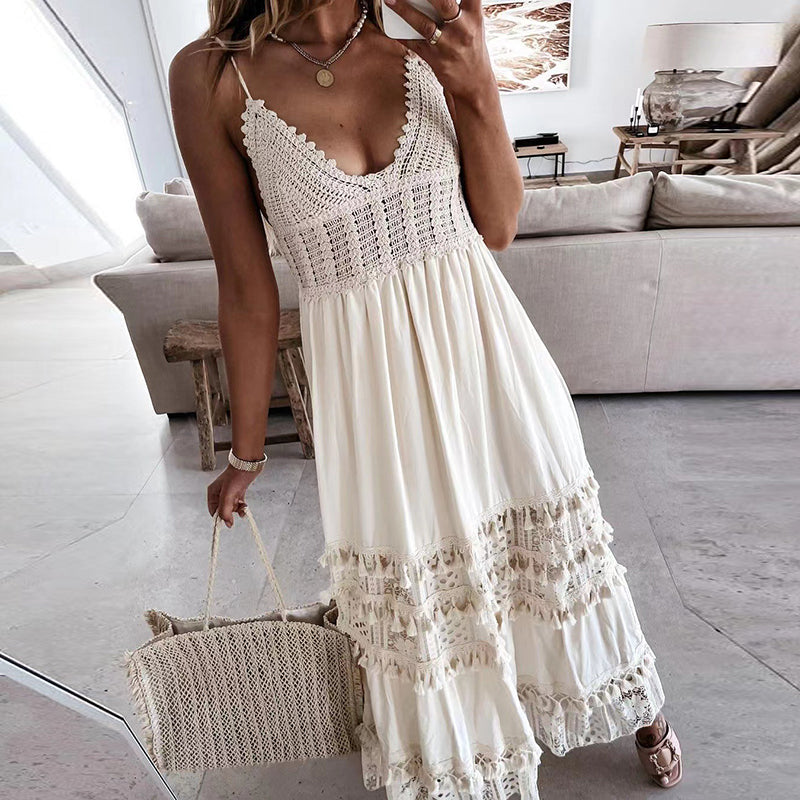 Drune | Spitzen Boho Fließkleid