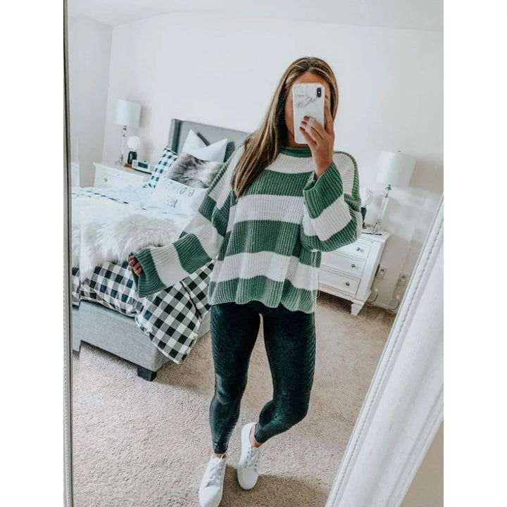 Drune | Sweater - Oversized Gestreifter Strickpullover
