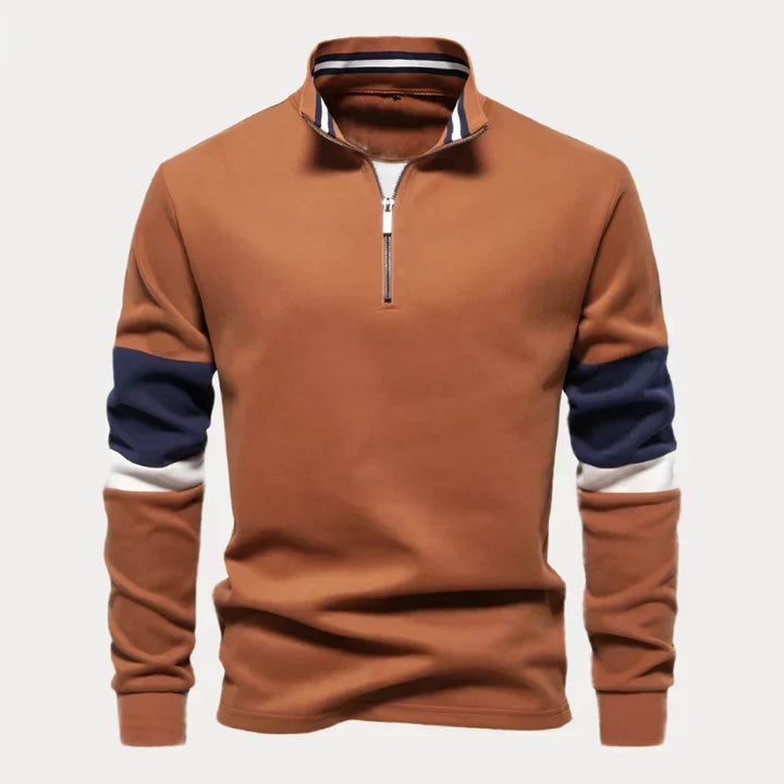 Drune | Stylischer Pullover für Herren mit Stehkragen und Streifen