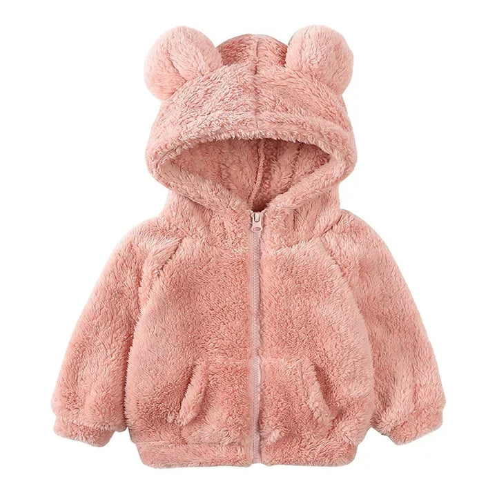 Drune Comfort Modische Bären-Kinderjacke aus dickem Samt