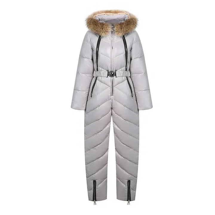 Drune | Lässiger Winter Skianzug mit Pelzkragen Für Frauen