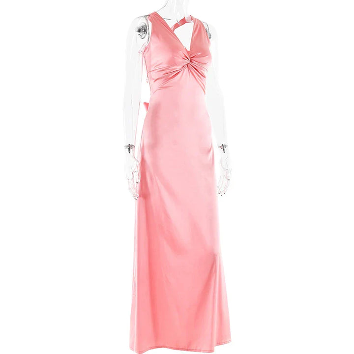 Drune | Schleife Rückenfrei Abend Maxi Kleid