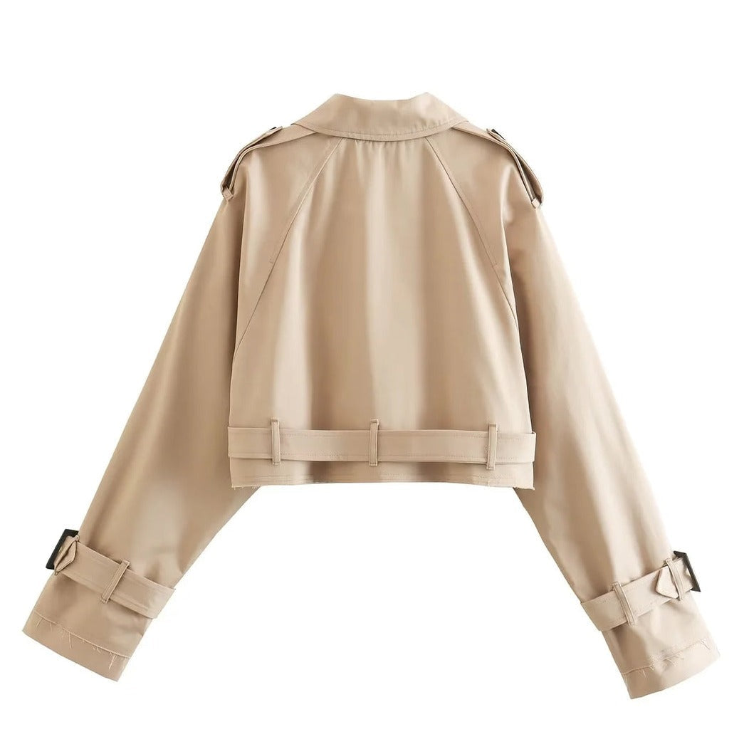 Drune | Kurzer trendiger Trenchcoat beige