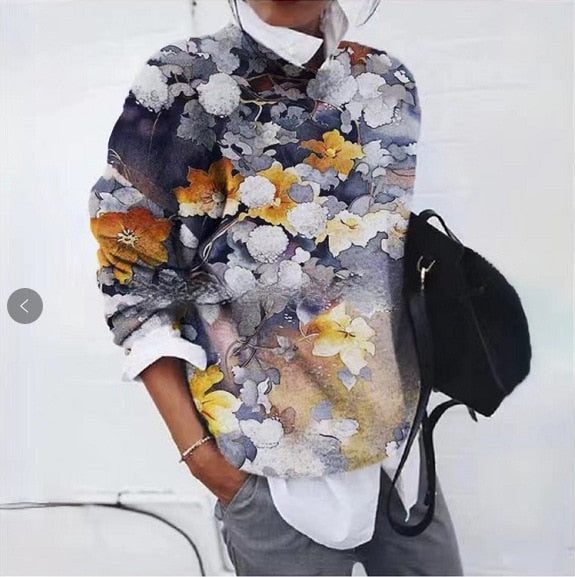 Drune | Eleganter Damenpullover mit floralem Druck