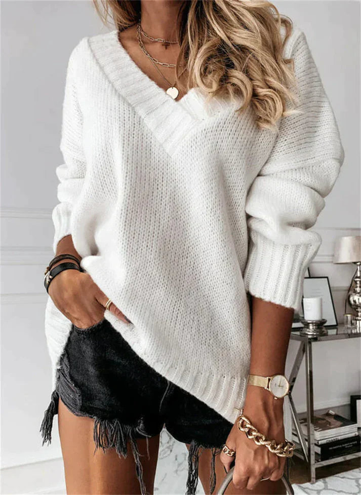 Drune | Klobiger V-Ausschnitt Pullover Damen - Stylisch und Warm