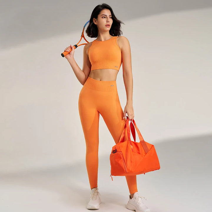 Drune | Nahtloses Yoga-satz- Hoch-taillierte Leggings & Top Zweiteiliges Fitness-outfit
