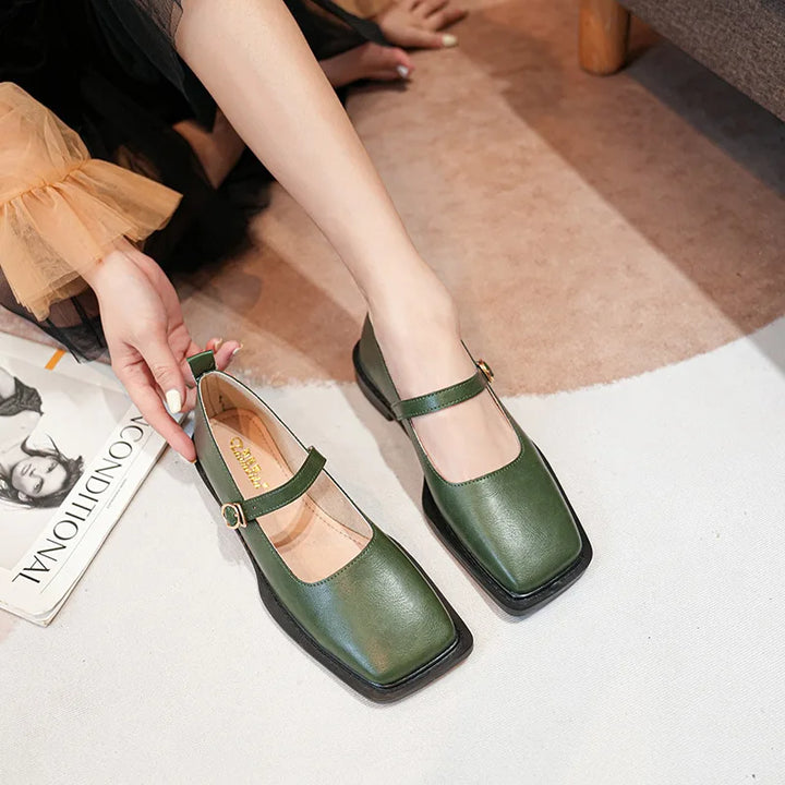 Drune | Frühling und Herbst Damen Leder Schuhe Frauen Lässige Schuhe Mode Flache Loafers Britischer Stil Büro und Bankett