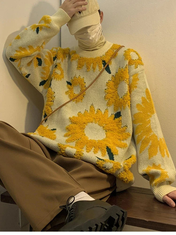 Drune - Herren-Baggy-Pullover für Frühling und Herbst im japanischen Retro-Stil