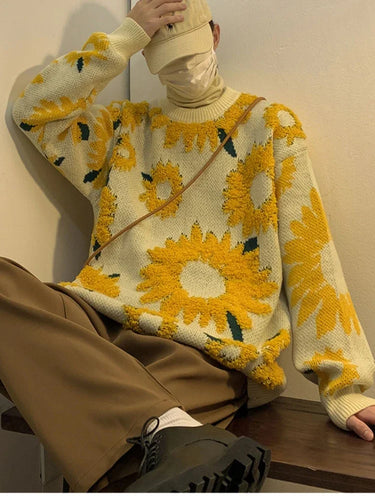 Drune - Herren-Baggy-Pullover für Frühling und Herbst im japanischen Retro-Stil