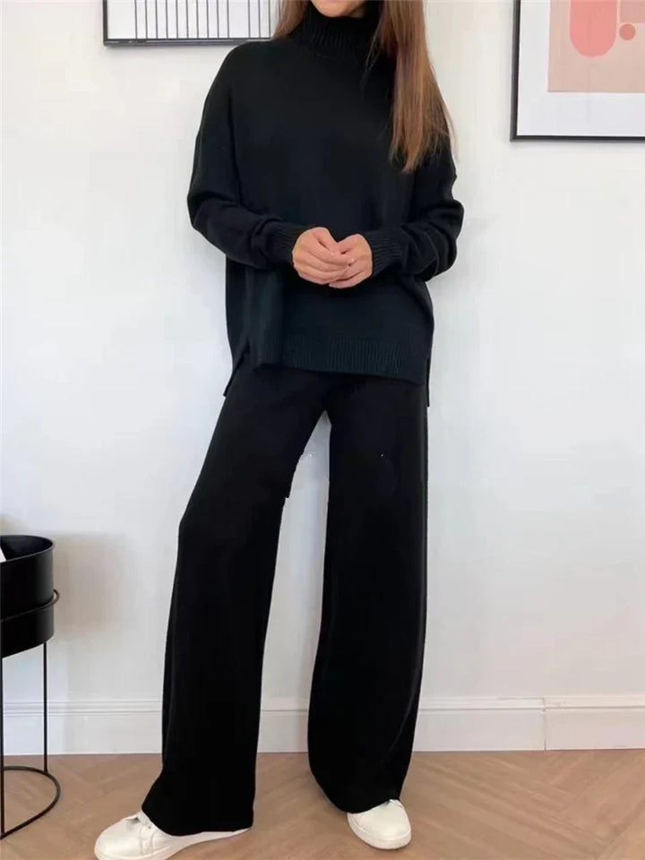 Drune | teilige Loungewear-Set - gestrickter Damenpullover und Hose