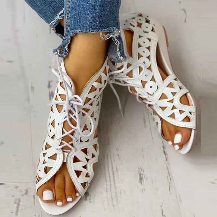 Drune | Gladiator Stiefel Sandalen Freizeit Keilabsatz Komfort Frauen Schuhe