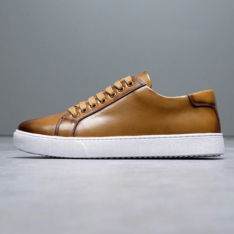 Herren Sneaker Leder Elegant Bequem