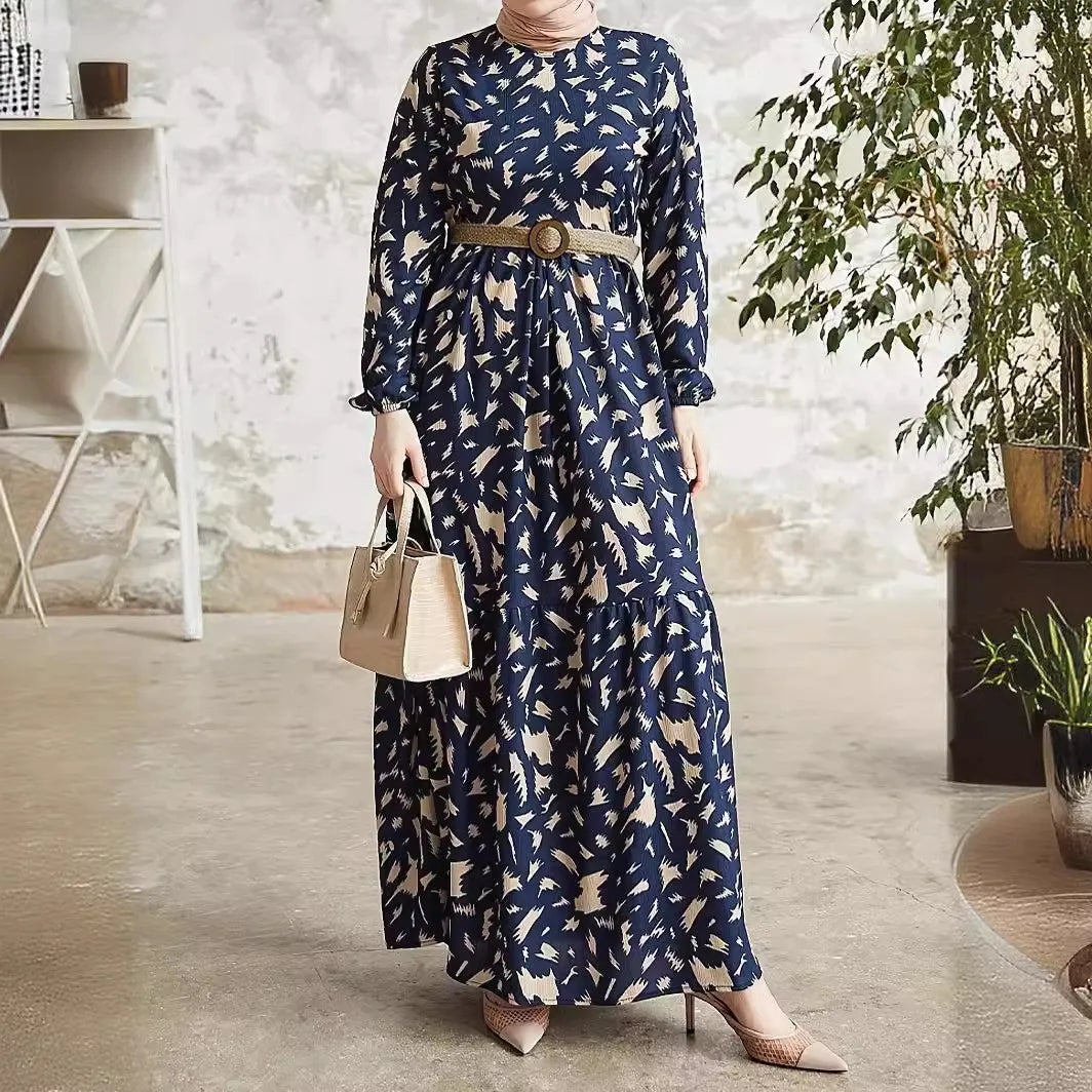 Drune | Elegantes Langarm Kleid Gedruckt