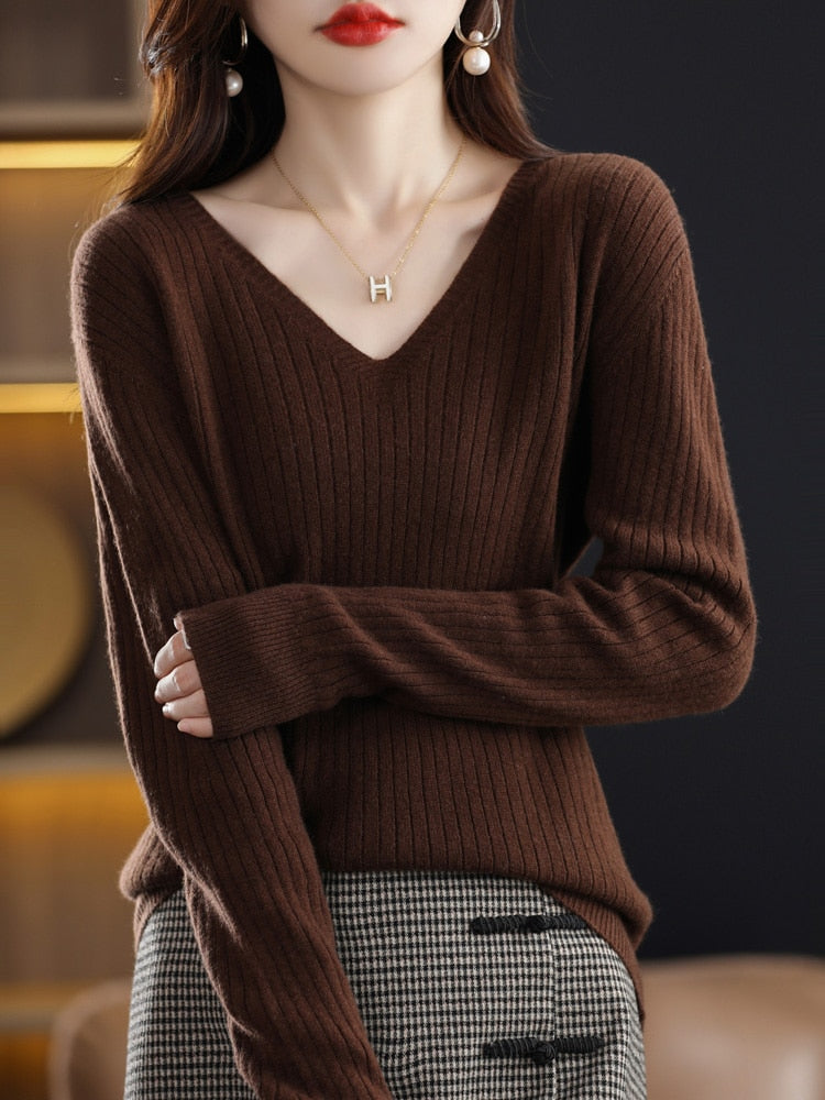 Jolyne Strickpullover mit V-Ausschnitt