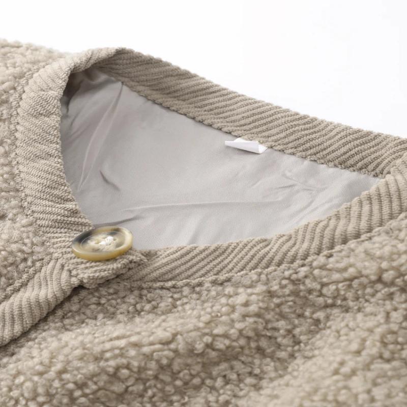 Drune | Cardigan - Damen Herbst Flauschiger Strickcardigan mit Dekorativen Knöpfen