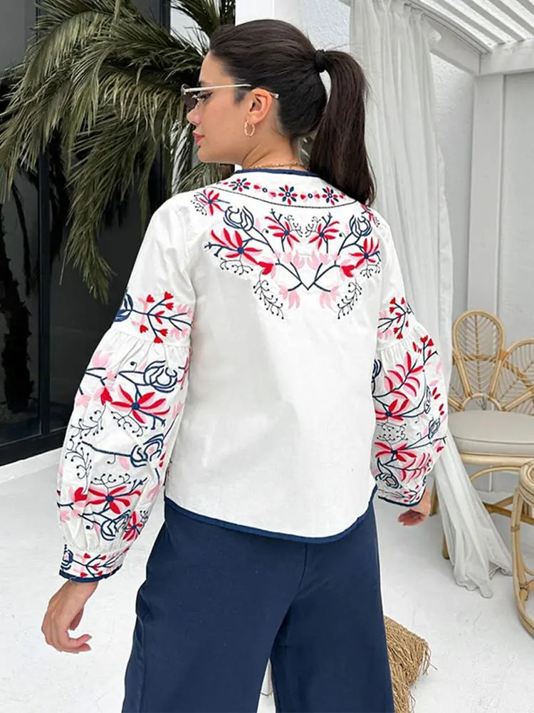 Drune | Floral Print Ethnischer Stil Eleganter Cardigan