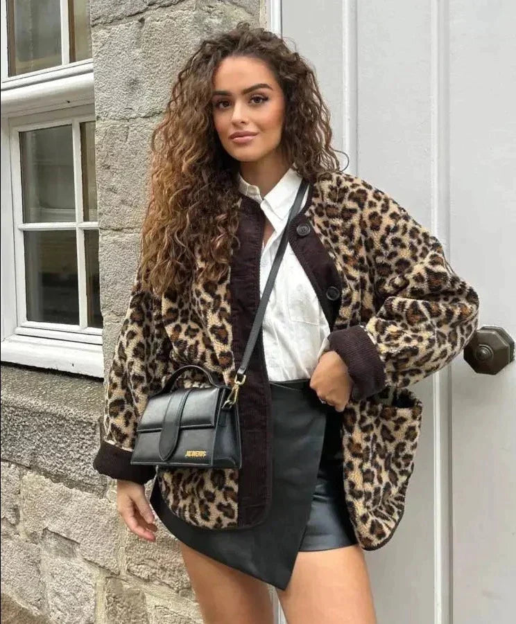 Drune | Damenjacke mit Leopardenmuster