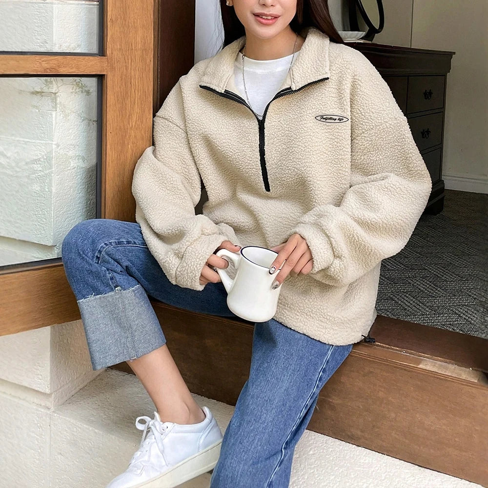 Drune | Sweatshirt mit Halbreißverschluss und Kapuzenpullover