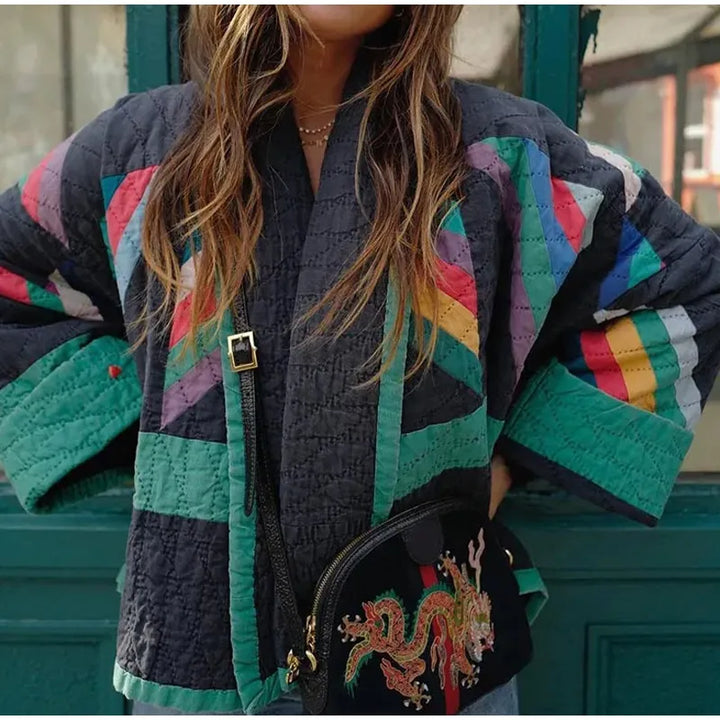 Drune | Gepolsterte Kimonojacke mit Regenbogenstreifen