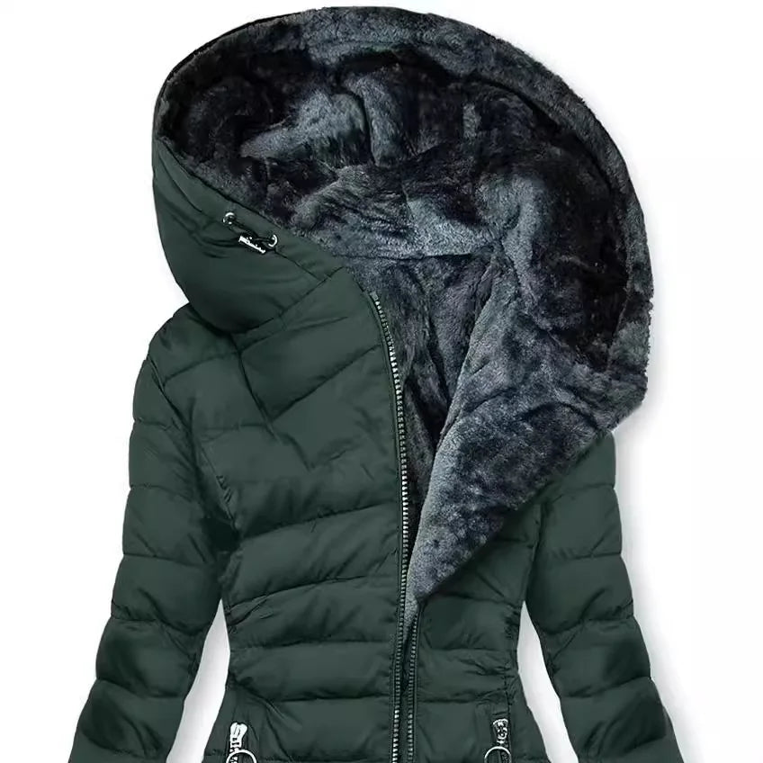 Drune - Wintermantel für Damen - Mit Fellkragen, Kapuze und Reißverschluss
