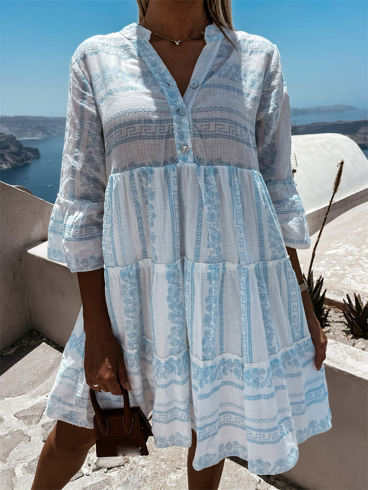 Drune | Leichtes Boho Kleid mit Fröhlichem Muster Perfekt für Sommerliche Anlässe