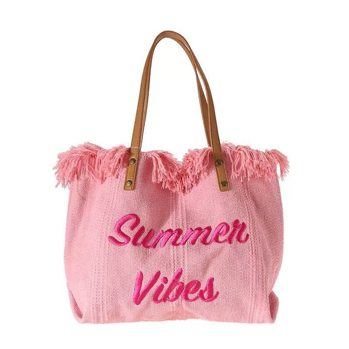 Drune Sommer Vibes Strandtasche | Bunte Strandtasche mit sommerlichem Aufdruck