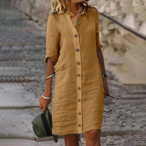 Drune | Bewegliches Midi Hemdkleid
