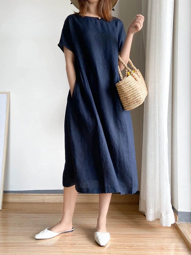 Drune | Einfarbig Midi Kleid Aus