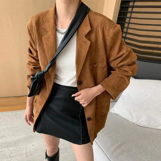 Drune | Retro-Braune Damenjacke