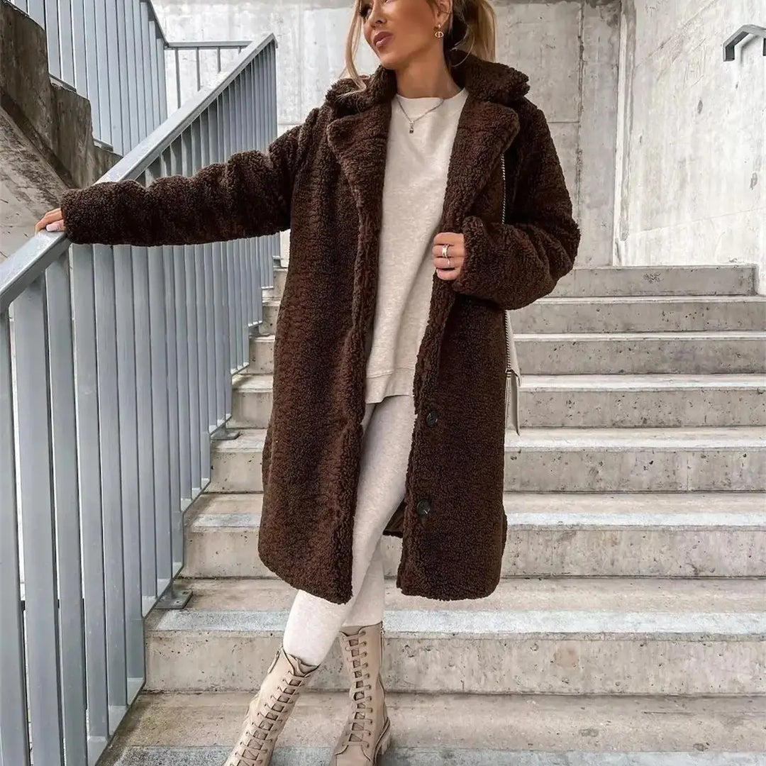 Drune | Lange Jacke mit Weichem und Strukturiertem Druck