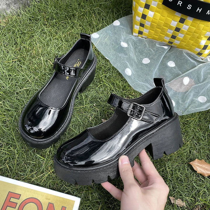 Drune | Schuhe Frauen Schuhe Mary Janes Plattform Lolita Schuhe mit Absatz Pumps Frauen Japanischer Stil Vintage Mädchen High Heels Schuhe für Frauen