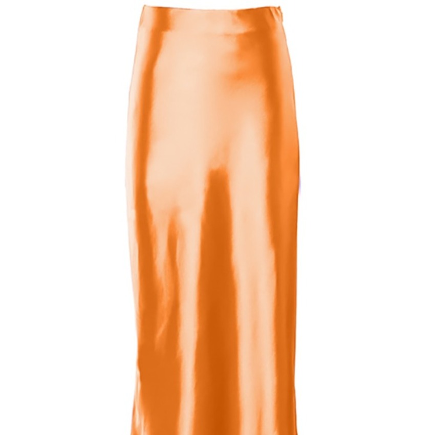 Drune | Hochgeschnittener Langer Rock aus Satin-Seide für Frauen