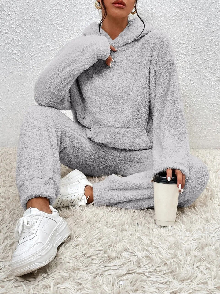 Drune | Kapuzenpullover Weiches Sherpa Fleece Lässige Passform Langärmlig Und Warm