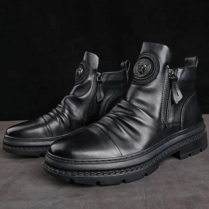 Herren Lederstiefel Drune