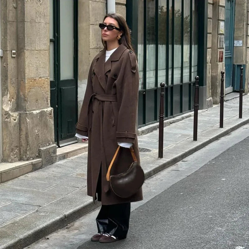 Drune | Wolliger Mid-Length/Kurzer Trenchcoat