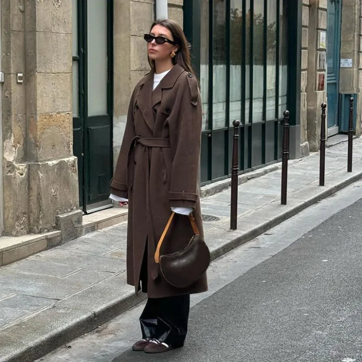 Drune | Wolliger Mid-Length/Kurzer Trenchcoat